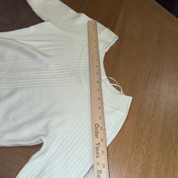 Takeout Boat Neck Womens Ribbed Knit Sweater White Long Sleeve Size Large - Picture 3 of 8